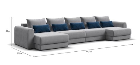 Модульный п-образный диван РИЧМОНД MODOOL Велюр Monolit сталь купить по ...