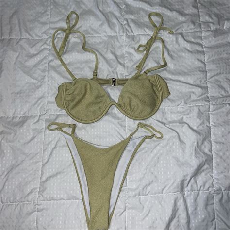 Green Bikini With Underwire And Adjustable Bottoms Depop