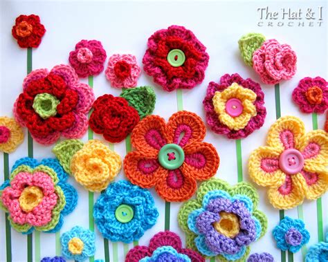 CROCHET PATTERN Floral Fantasy 5 Colorful Crochet Flower