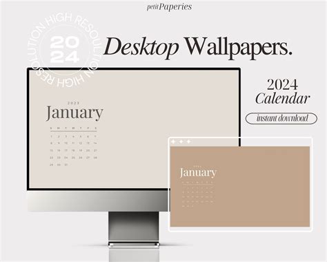 monthly desktop calendar wallpaper minimal neutral calendar