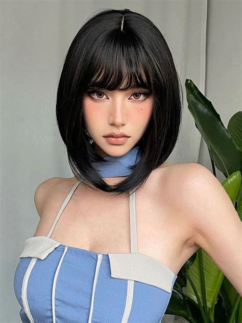 Amarlis Short Straight Bob Wigs For Women Inch Black Bob Wig In