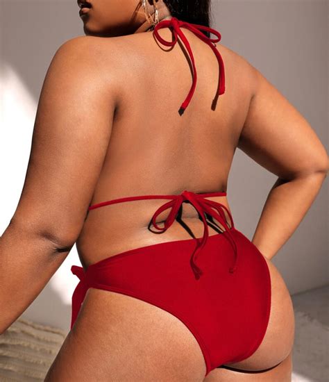Plus Size Sexy Bikini Red Adjustable Etsy