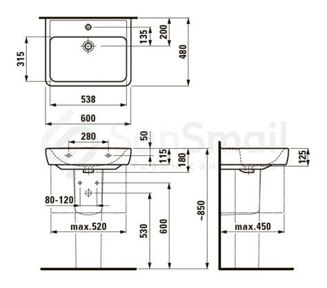 Раковина с полупьедесталом Laufen Pro A 818952+819951 белая купить в ...