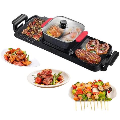 Luvcmft Electric In Hot Pot Bbq Grill Hot Pot Oven Smokeless Detachable Bbq Pan W Style