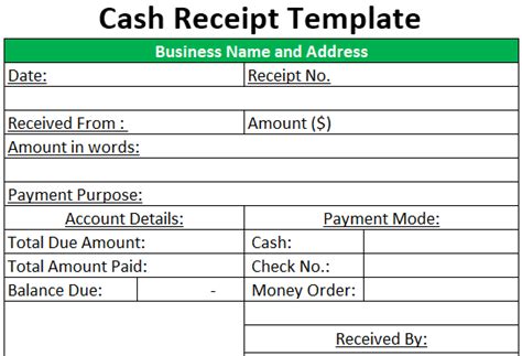 Detail Receipt Template Excel Koleksi Nomer