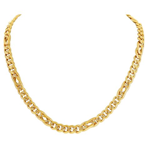 Retro Gold Necklace With Diamond Accents At 1stdibs