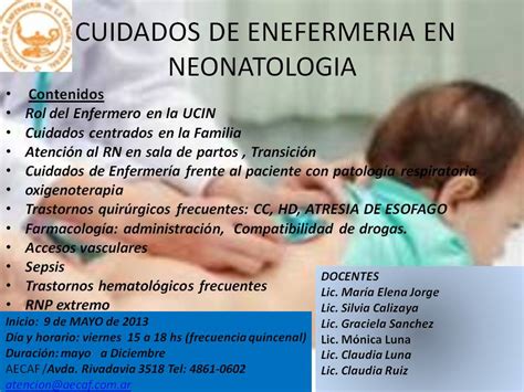 Curso Cuidados de Enfermería en Neonatología AECAF Inicio Mayo 9