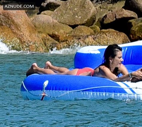 Alessandra Ambrosio Parades Her Sexy Model Curves In A Red Bikini While Onboard A Yacht With