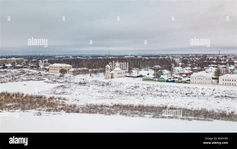 Aerial monasteries and churches in Veliky Ustyug is a town in Vologda ...