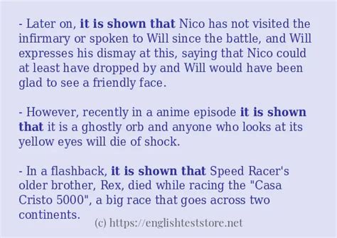 shown  sentence examples englishteststore blog