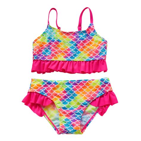 Hienoo Big Girls Bikini Swimsuit Scales Ruffle Bathing Suit Quick Dry Swimwear Walmart