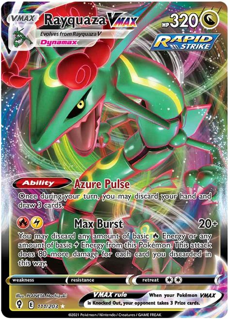 Rayquaza Vmax Evolving Skies Pokemon Card