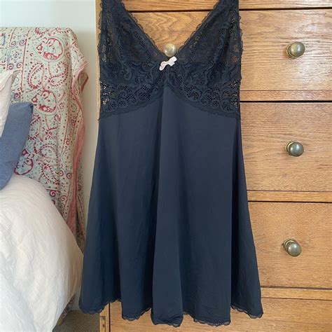 Vintage Black Lace Lingerie Slip Dress Great Depop