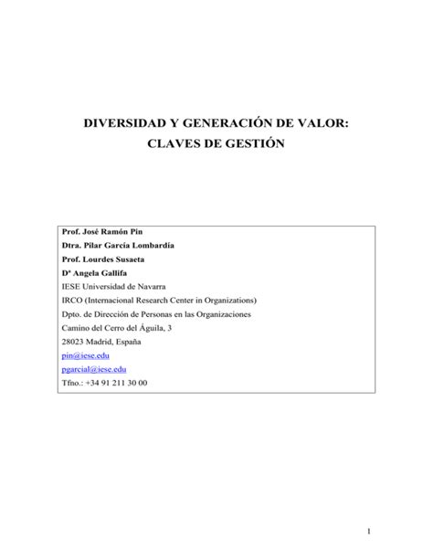 Diversidad Y Generaci N De Valor Claves De Gesti N