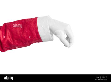 Santa Claus Hand Holding Something Isolated Over White Background Stock