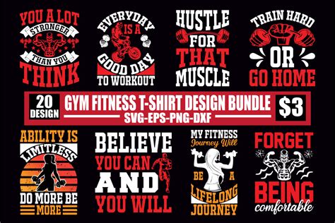 Gym Fitness T Shirt Design Bundle Bundle Creative Fabrica