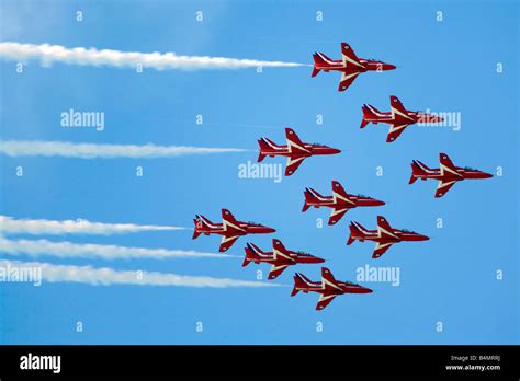 RAF Red Arrow Display Team Stock Photo - Alamy