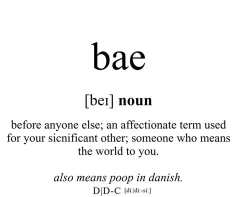 the words bae are written in different languages