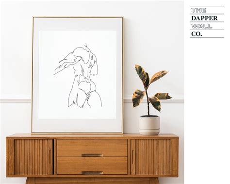 Abstract Man Body Art One Line Drawing Man Man Line Art Male Body Print Man Nude Art Naked
