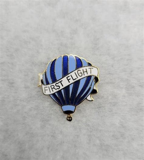 Vintage Hot Air Balloon Enamel Pin First Flight Blue Etsy