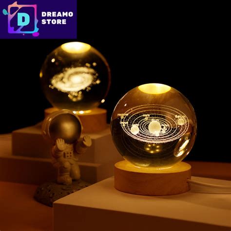 Dreamo Crystal Ball Astronaut Planet Globe D Laser Engraved Solar