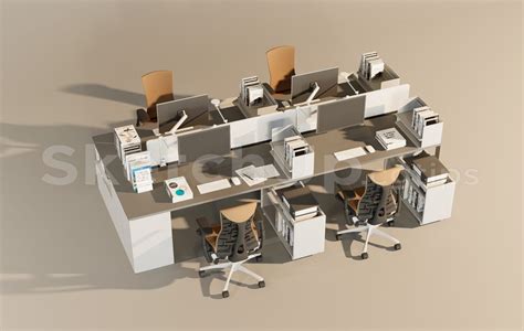 sketchup office desk  chairs models  sketchup