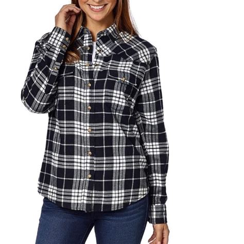 Jachs Girlfriend Bea Snap Button Down Flannel Black White Size Large