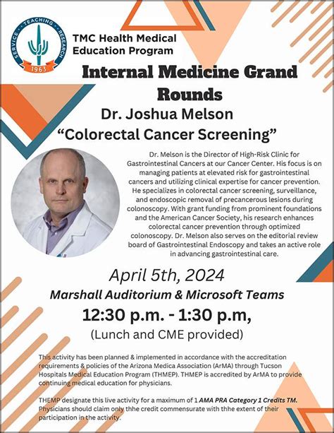 Tmc Internal Medicine Grand Rounds With Uarizona’s Dr Joshua Melson Department Of Medicine