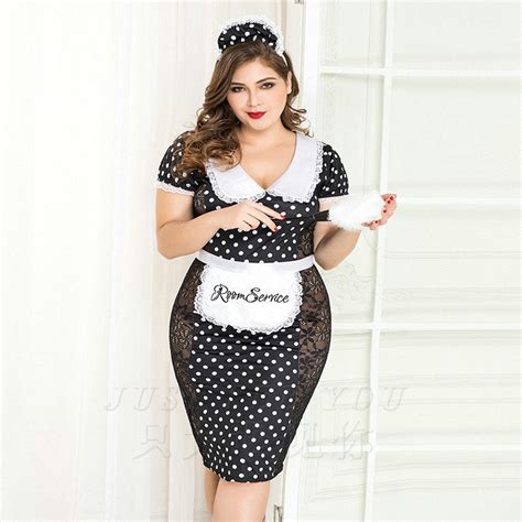 Plus Size See Through Transparent Long Skirt Maid Cosplay Uniform