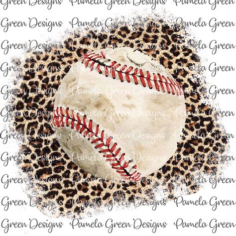 Baseball Leopard Sublimation Design Download Graphic Png Etsy