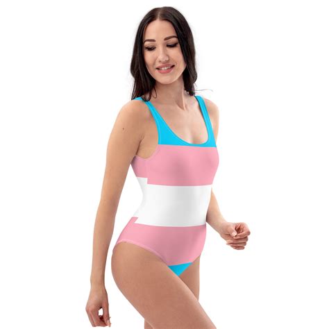 Transgender Flag LGBTQ One-Piece Swimsuit Women’s Size - SHAVA