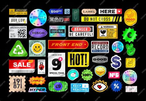 Premium Vector | Sticker pack Isolated on black