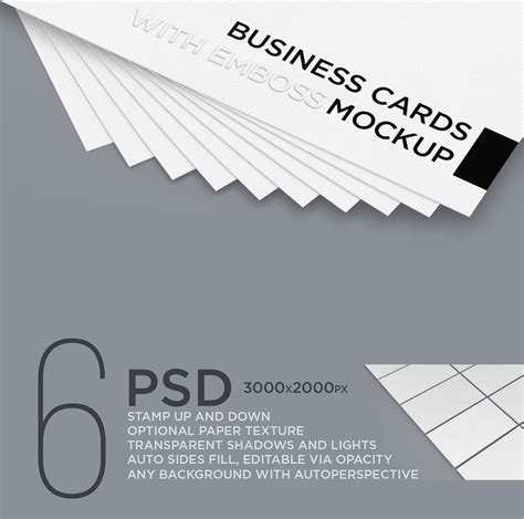 Business Cards with Emboss Mockup on Behance