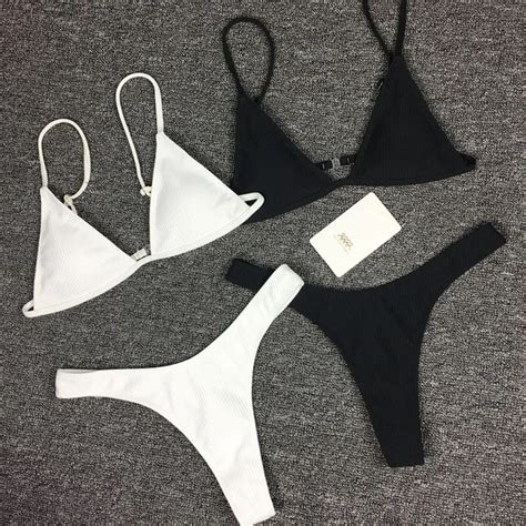 K Zlar Bikini Set Seksi Brezilyal Mayo K K Kupas Y Ksek Kesim Stil Plaj Biquini Kat Siyah