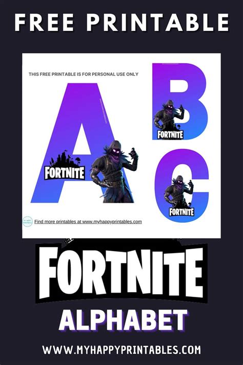 Free Printable Fortnite Alphabet - My Happy Printables