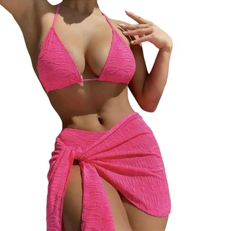 Teile Satz Badeanzug Frauen Druck Spitze Up Bikini Cover Up Set Halter Bh Mid Rise