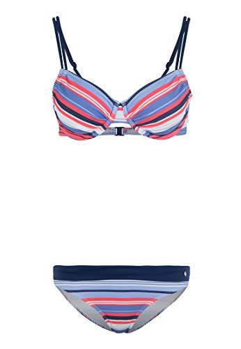 S Oliver B Gel Bikini Mit Maritemen Streifen Gr Cup F Blau Rot