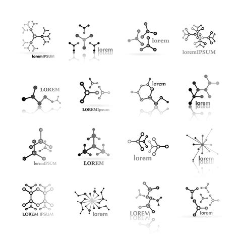 Premium Vector Molecule Icons Set Isolated On White Vector