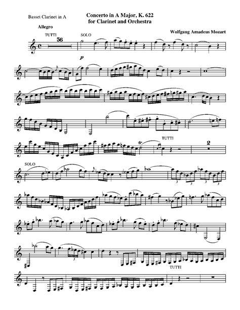 Clarinet Concerto In A Major K622 Mozart Wolfgang Amadeus Imslp