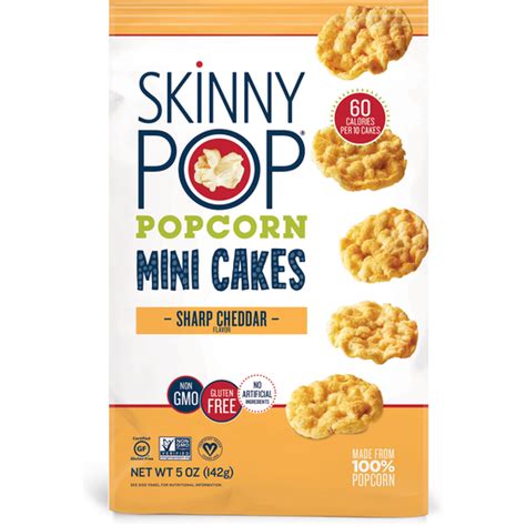 Skinnypop Sharp Cheddar Popcorn Mini Cakes 5 Oz Grocery Size Bags