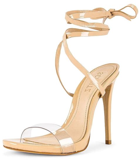 Schutz Cloe Light Nude Strappy Tie Up Lace Up Open Toe Stiletto High