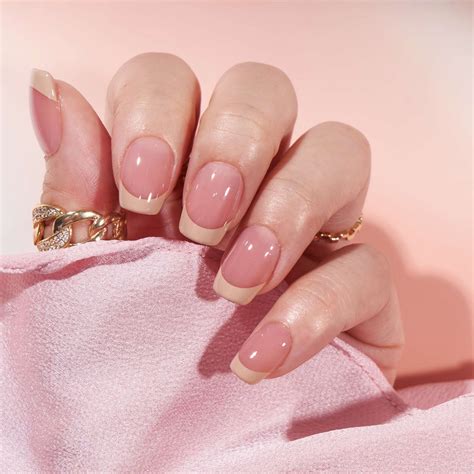 Pink Nude Fake Nails Square False Press On Nails Nail Nail Chip And Nail Flowers Price