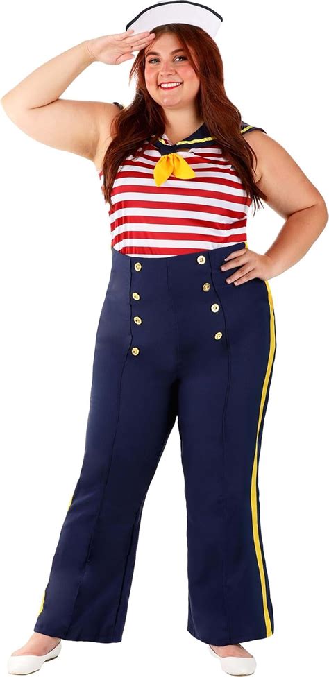 Womens Plus Size Perfect Pin Up Sailor Costume Tank Top