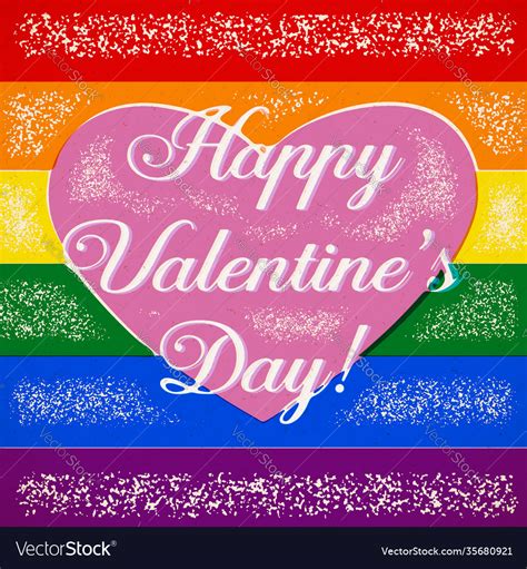 Rainbow Gay Themed Valentines Day Card Royalty Free Vector