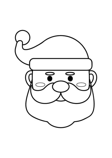 A Black And White Line Drawing Of A Santa Claus Face With Beard