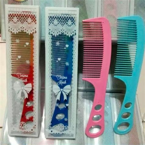 Jual Souvenir Pernikahan Pcs Sisir Lubang Tiga Kemas Full Mika Motif