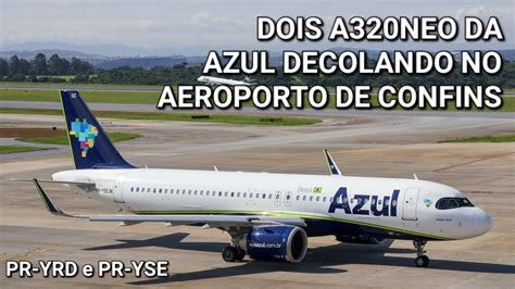 Dois A320neo Da Azul PR YRD E PR YSE Decolando No Aeroporto De