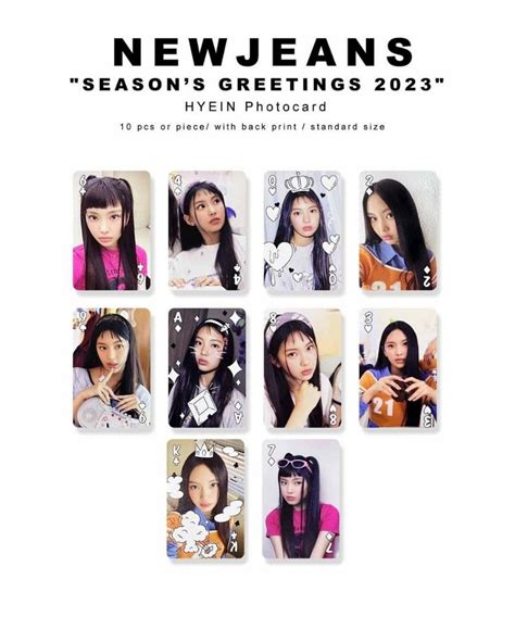 New Jeans Season S Greetings Photocard Member Hyein Set Hobbies