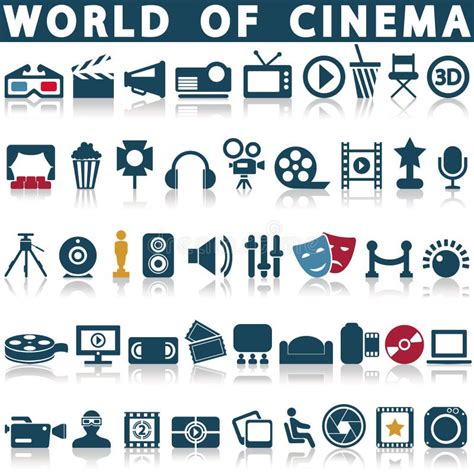 Iconos Del Cine Fijados Ilustraci N Del Vector Ilustraci N De Fijados