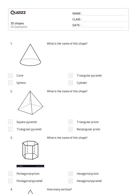 Free Printable Three Dimensional Shapes Worksheets Download Free